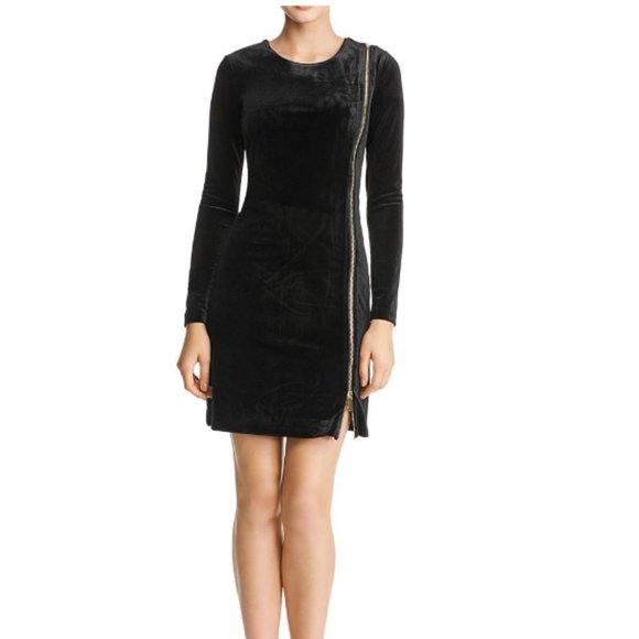 FRENCH CONNECTION Velvet Zipper Cocktail Dress 2 - Picture 1 of 3
